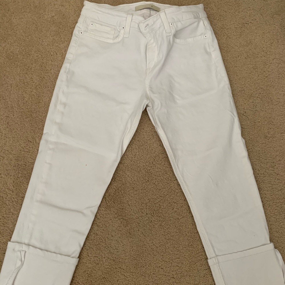 cropped white jeans in style annie (joe’s)